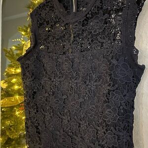 Elegant Black Lace Sleeveless Top